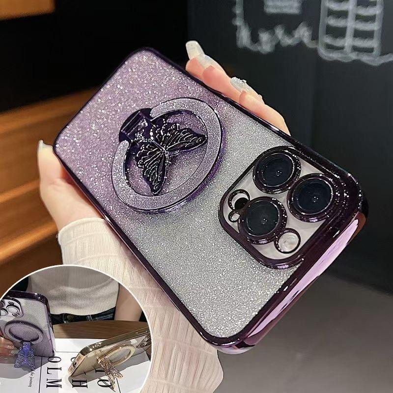 Butterfly Ring Stand Phone Case For MOTOROLA Moto G73 G53 G23 G13 G82 G84 G54 5G G72 G62 G52 G42 G32 G22 G60S G60 G31 G41 Cover