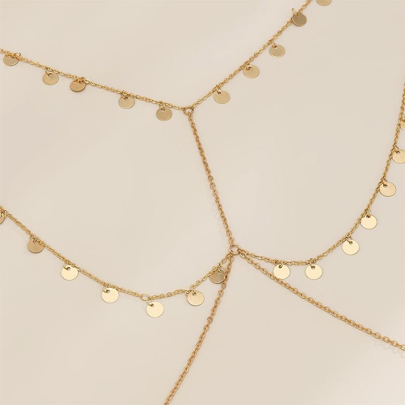 Sequined tassel bikini breast chain summer cross hot nightclub neck sexy body chain female