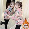 Girls' Cartoon Fleece Hooded Sweatshirt - Autumn/Winter 2025 Kids' Fashionable Thick Top