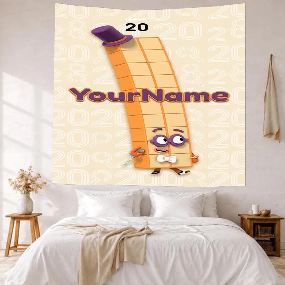 Numberblocks Custom Your Name Wall Decor Tapestry Art For Pet Memorial Birthdaywedding Party Backdrop Family Gift