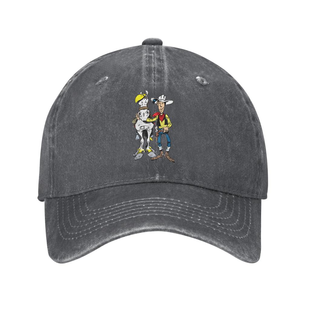 Lucky Luke Unisex Baseball Cap Cartoon Distressed Denim Washed Caps Hat Retro Outdoor All Seasons Travel Snapback Hat