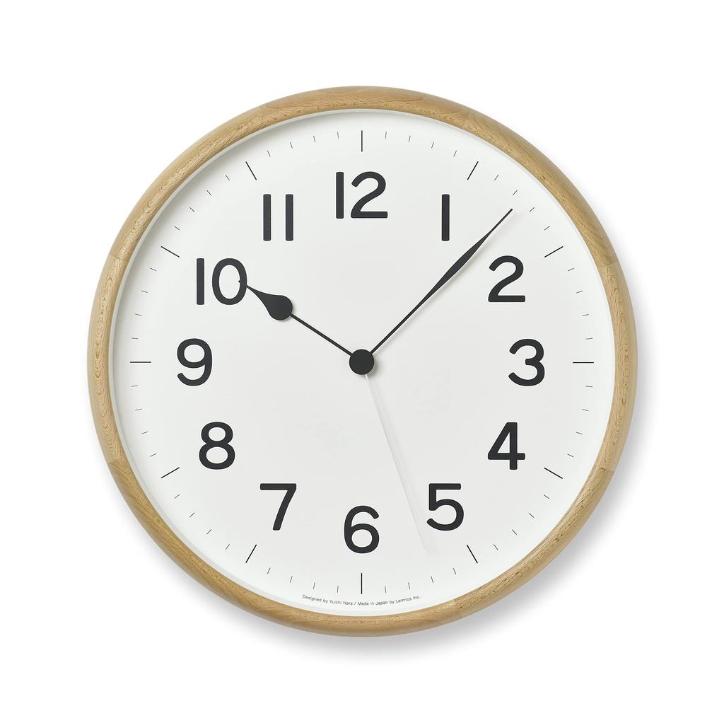 Lemnos Root Analog Wall Clock, Natural Wood, ROOT NY21-08 NT, Diameter 33cm, Thickness 4.8cm