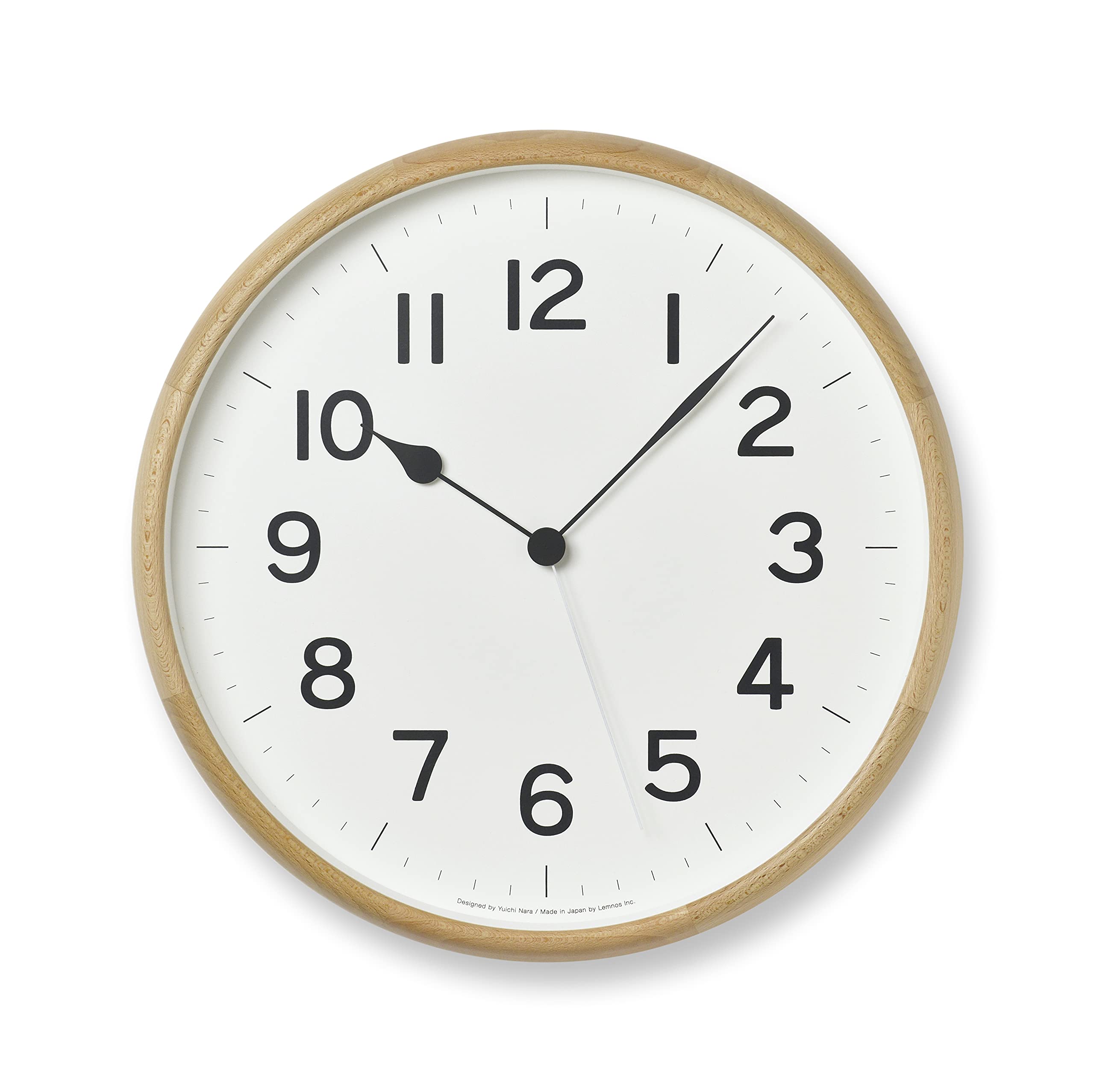 

Lemnos Root Analog Wall Clock, Natural Wood, ROOT NY21-08 NT, Diameter 33cm, Thickness 4.8cm