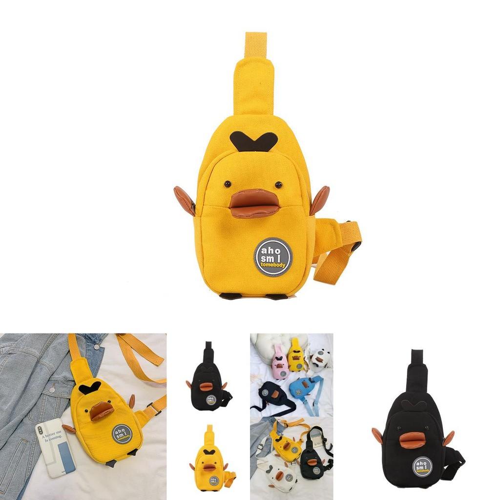 Canvas Childrens Bag With Cartoon Duck Design And Crossbody Strap For Kindergarten Kids