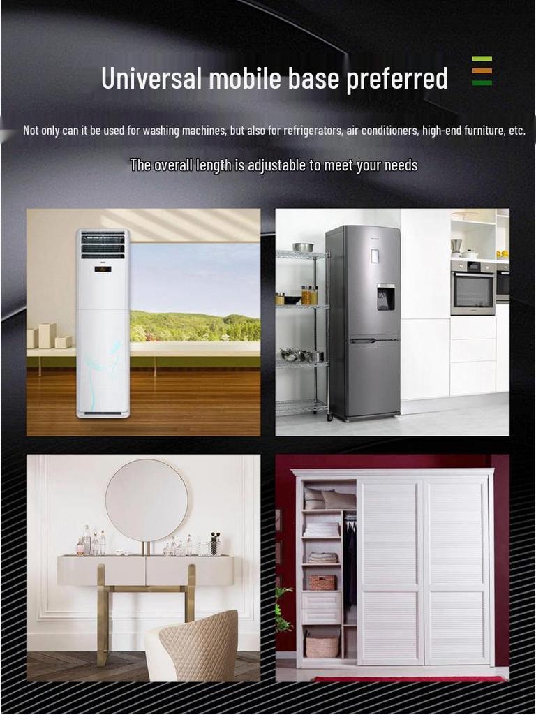 Universal Adjustable Appliance Base with Wheels (Washing Machine, Refrigerator, Coffee Table)