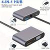 4-in-1 Type C Adapter Hub To HDMI VGA USB 3.0 Digital AV Multiport Adapter