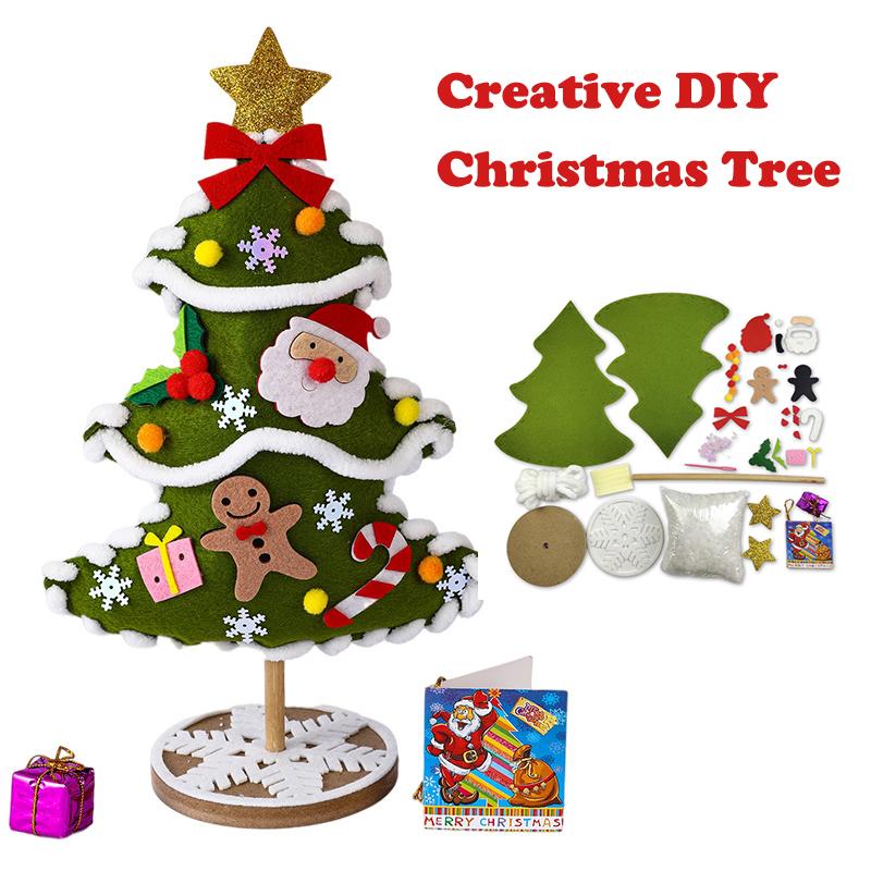 Non-Toxic Diy Christmas Tree Crafts Kits For Children Christmas Decoration Handmade Toys Puzzle Craft Kit Children Toys Christmas Gifts