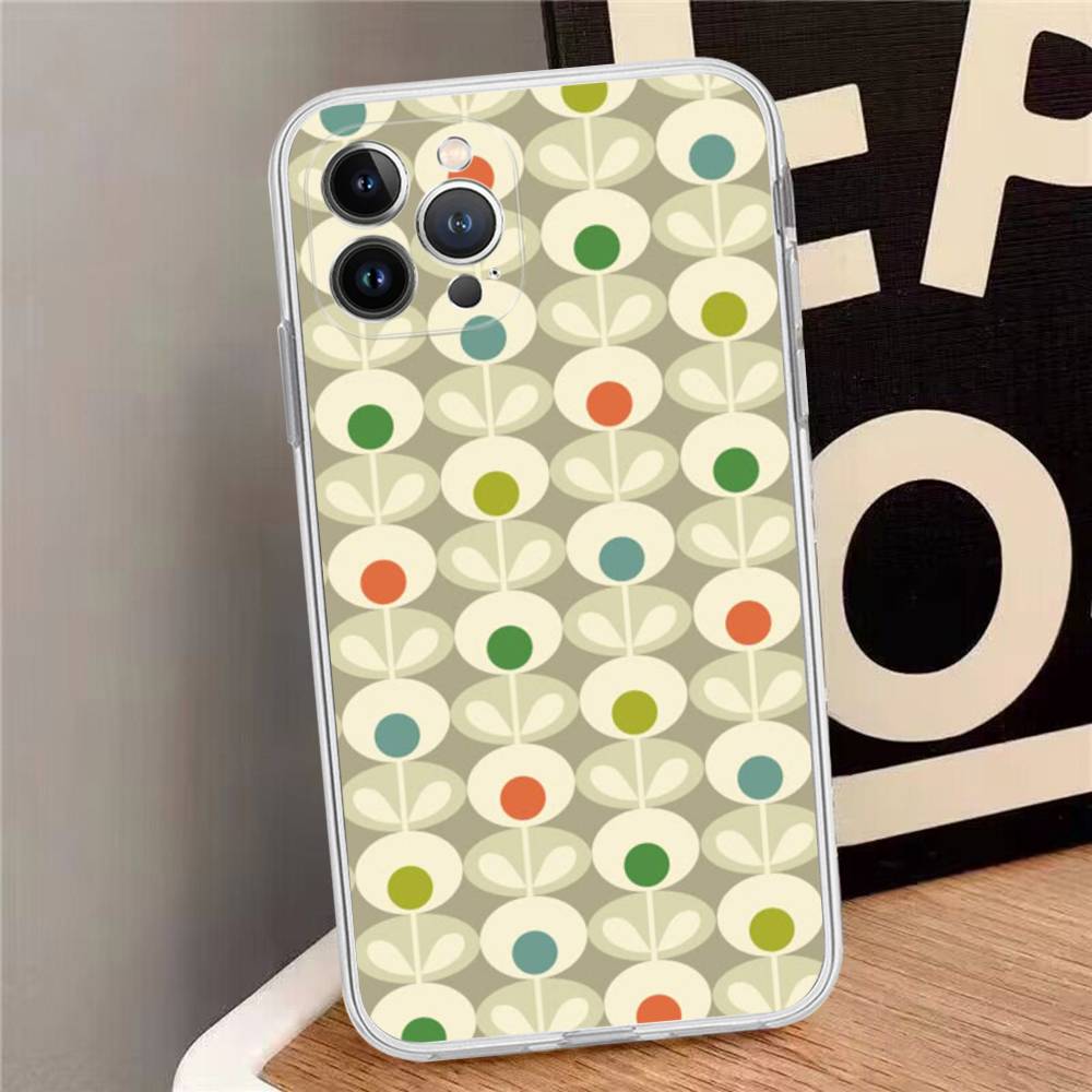 Multi Stem Orla K-Kiely Folio Phone Case For IPhone 16 15 8 7 6 6S Plus X SE XR XS 14 11 12 13 Mini Pro Max Mobile Case
