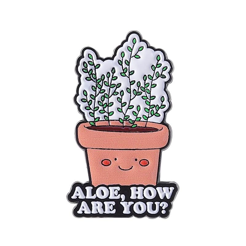 Plant Pots Enamel Pins Custom GREAT THINGS TAKE THYME Brooches Lapel Badges Clothes Funny Jewelry Gift for Friends