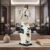 Chinese Lady Figurine Elegant Ceramic Statue Glazed Traditional Female for