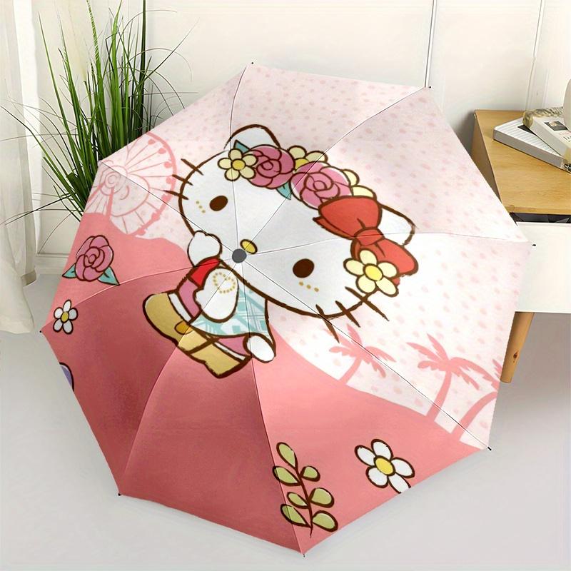 

Cartoon Theme Hello Kitty Automatic 3-Fold Umbrella Design, Cute Cartoon Pattern, Portable Outdoor Umbrella, Perfect, Holiday Gift for Disney fans.Y01