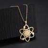 Atomic Model Pendant Necklace Stainless Steel For Women And Men Golden Link Chain Accessories Fashion Jewelry Gift