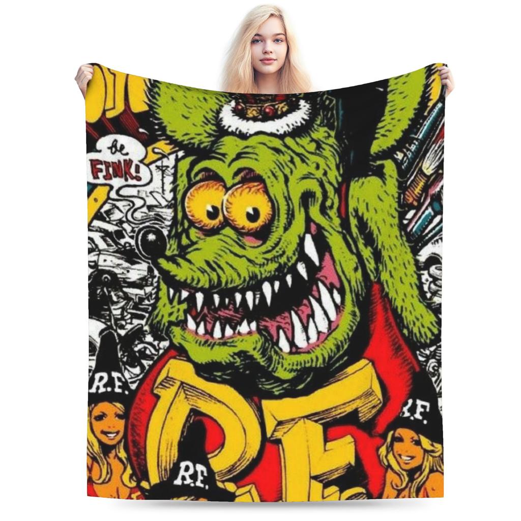 Comfort Rat Fink Blanket Merch Bed Decorative Throw Blanket Soft Fleece for Bedroom
