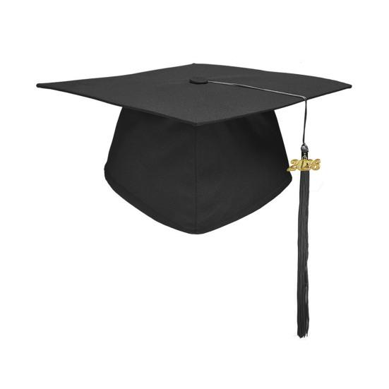 Graduation Cap with Tassels Elastic Closure Adjustable Fit Sturdy Board Ceremony Party Bachelor Hat Celebration Decor