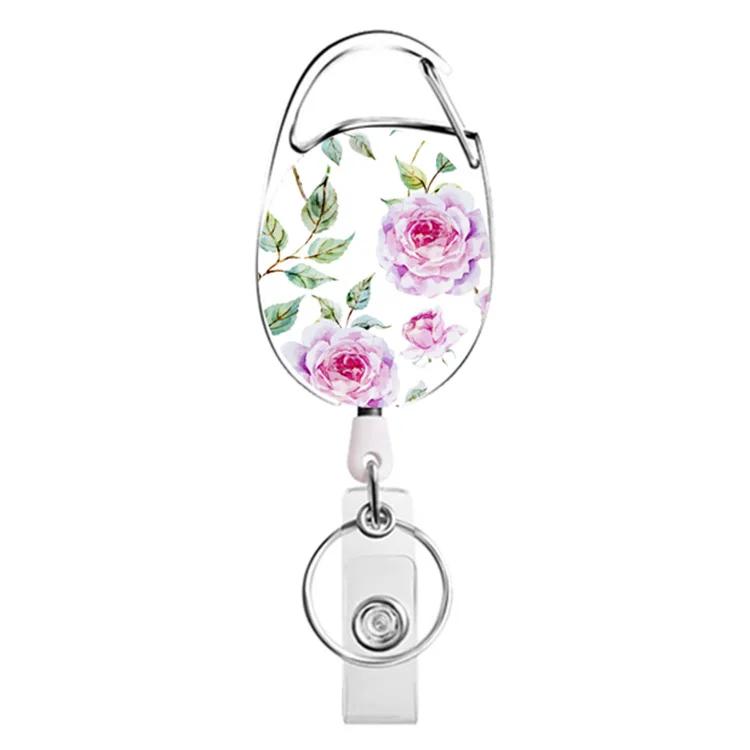Belt Rope Office Lanyard Clip Keychain Name Tag Holder Keyring Id Card Key Ring Cord Reel Retract Pull Key Chain Badge