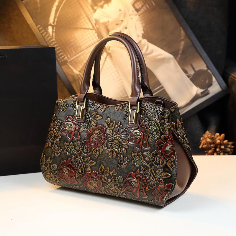 French Light Luxury First-Layer Soft Leather Shoulder Women'S Bag Large-Capacity Soft Leather Mother Handbag Women