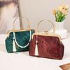 Sac pour femme sac bandoulière brocart uni et élégant sac hanfu sacs pour femme sac messager sac à main à clip