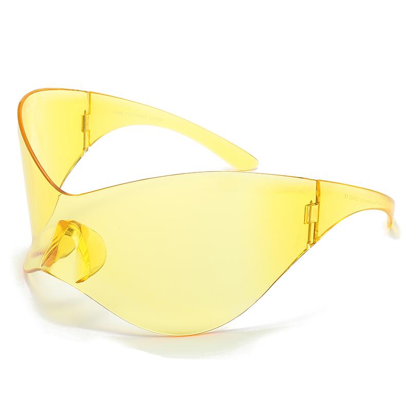 Oversize Punkowe Gogle Okulary Przeciwsłoneczne Damskie Męskie Luksusowa Marka Projektant Y2K Srebrne Sportowe UV400