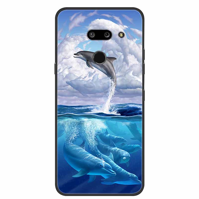 Für LG G8 G8S ThinQ Schwarze Hüllen Weiche Silikon TPU Handyhüllen Für G 8 S 8S ThinQ Luxus Rückabdeckung Funda Cartoon Schale Para Capa