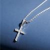 Sterling Silver Hip Hop Crucifix Pendant Necklace Jewelry With Full Cubic Zirconia Stones Accent For Men And Women