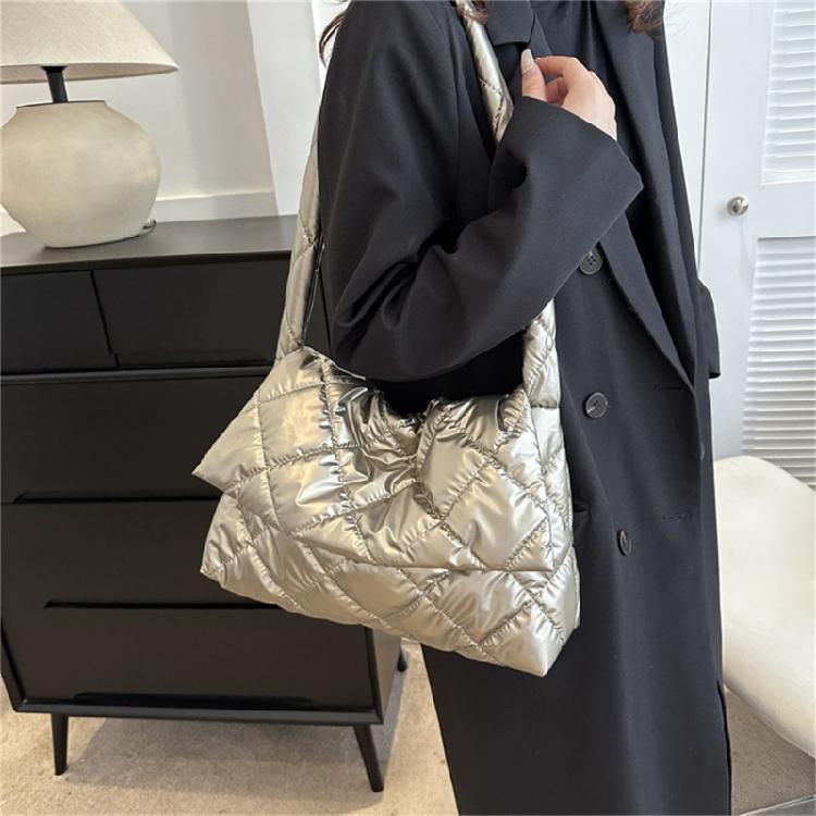 Women Down Cotton Padding Shoulder Bag Winter Messenger Bag Girls Crossbody Bag