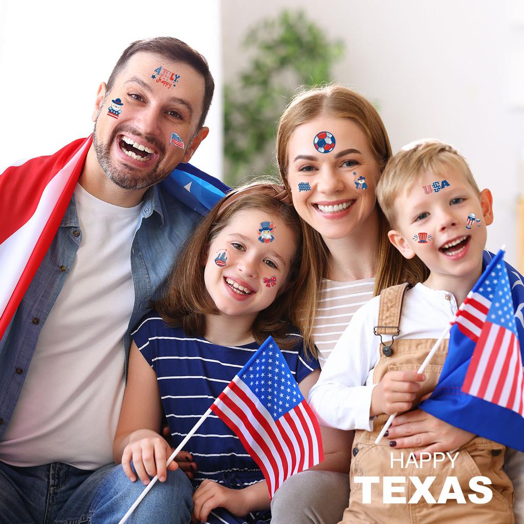 Independence Day Tattoo Stickers USA Holiday Party Themed Face Stickers Tattoo Stickers Persistent Stickers Graffiti