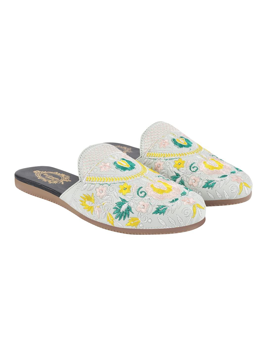 Sheotopia Женские стильные мюли на низком каблуке Удобные закрытые лоферы без застежки для офиса и повседневной носки EU36 205CM зелёный 2400₽