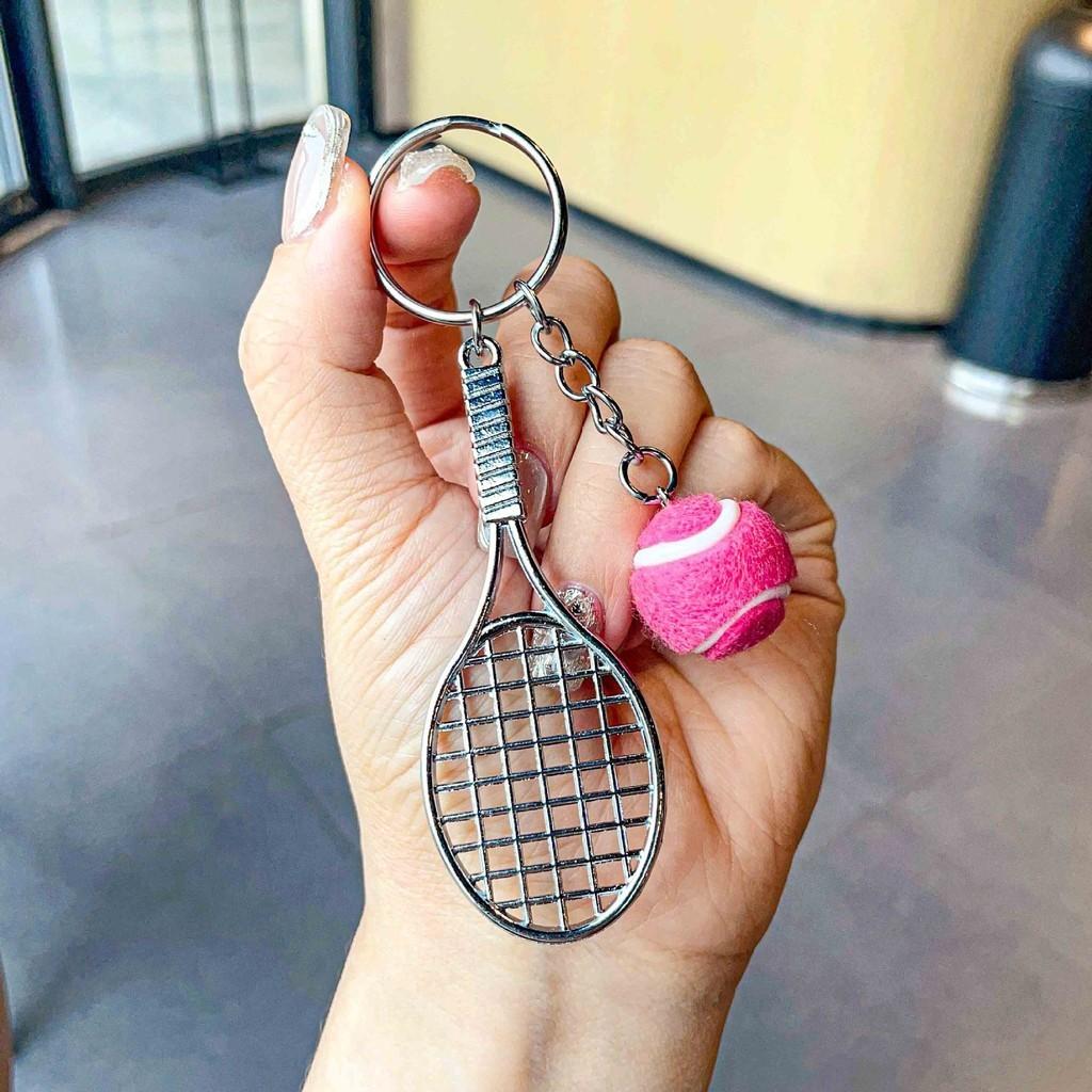 Tennis Metal Delightful Racket Keychain Fashionable Gift For Holidays Festivities And