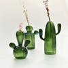Y3NA Cactus Shaped Flower Vase Glass Pen Bottle Flower Arrangement Home Decorations