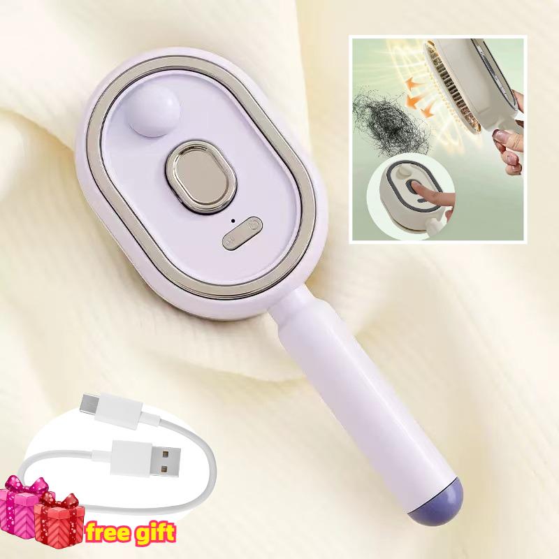 Spazzola Massaggiante Pettine 3 in 1 a Spruzzo d'Aria Elettrica Auto-Pulente Vapore Olio Essenziale Ricaricabile Spruzzatore Pettini Massaggianti per Cuoio Capelluto
