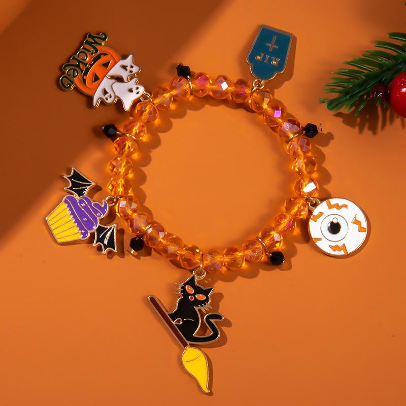 

Halloween Ghost Pumpkin Spider Cat Bat Charm Bracelets for Women Funny Skeleton Skull Bracelets Jewelry Gifts