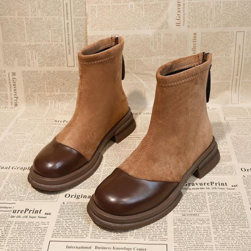 

Женские ботинки Мартин: Новые ботильоны на толстой подошве, облегающие ботильоны и ботильоны на щиколотке с молнией сзади 40 коричневый