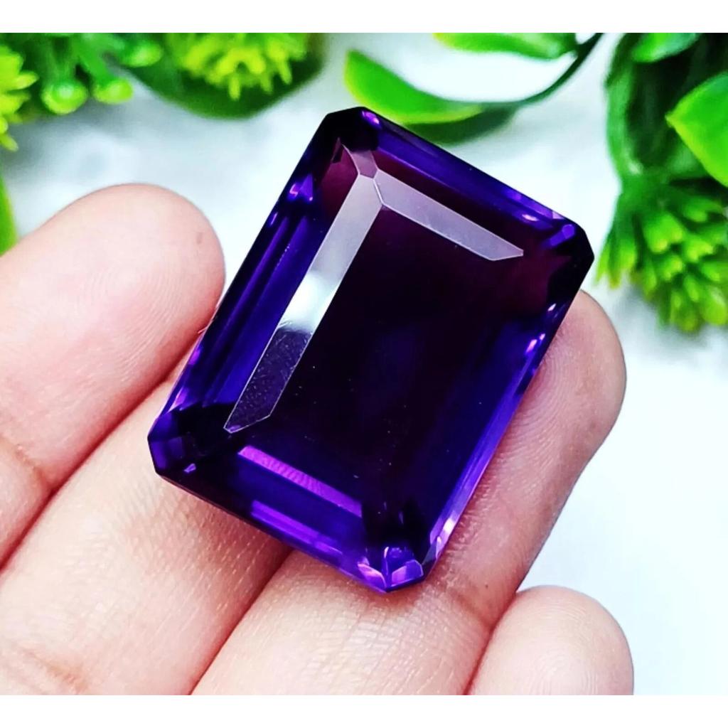 Natural Violet Amethyst For Making 90+ Ct Emerald Cut Beautiful Loose Gemstone