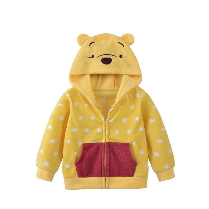 Children's Fleece Autumn and Winter Hooded Cartoon Jacket