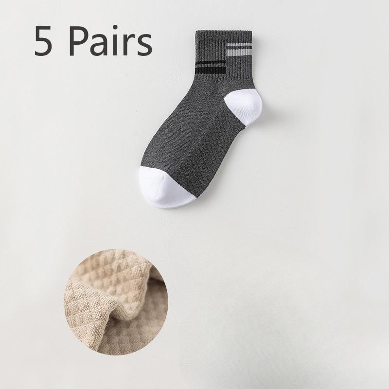 

5 пар хлопковых носков летние мужские носки до середины икры тонкие хлопковые потные спортивные носки хлопковые носки 5 pairs темно серый