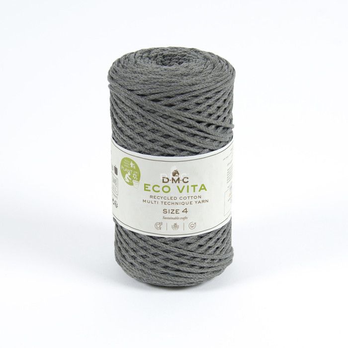 Fil Coton Recyclé Eco Vita 4mm 250g Col. 12 gris