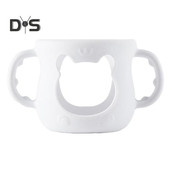 

Силиконовый чехол для бутылочки с ручкой, изолированный чехол для стеклянных бутылочек объемом 4/8 унции, защита от падений, противоударный держатель для детской бутылочки S белый