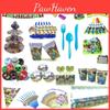 Fournitures de Fête d'Anniversaire Baby Shower Minecraft avec Ensemble de Vaisselle Vibrant