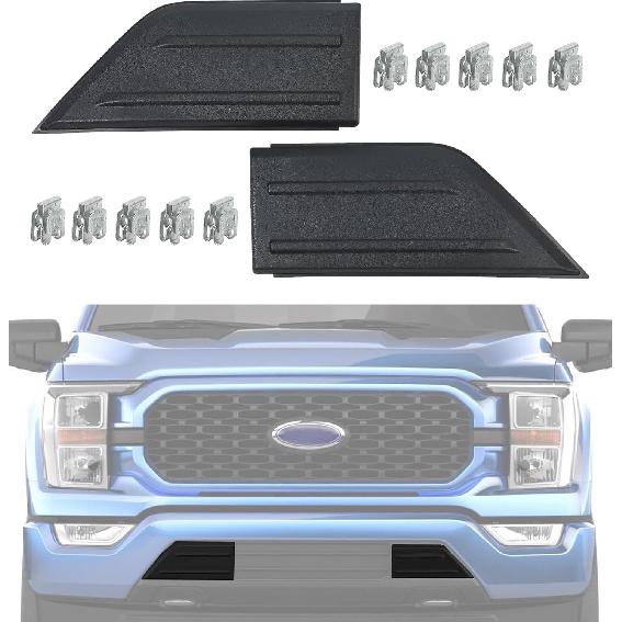 Compatible For Bumper Guard Pad Cap Erts End Cover Ford F150 F-150 ML3Z-17E810-AA ML3Z-17E811-AA Left Driver & Right Passenger Side