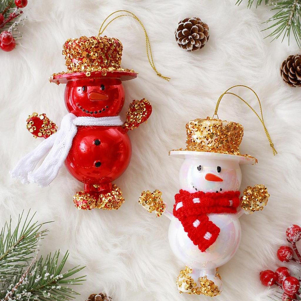 Cross-border Creative Painted Irregular Christmas Ornament - Sequin Snowman Pendant for Indoor Decoration
