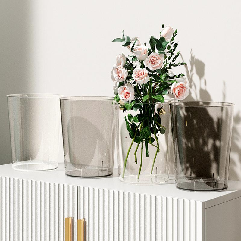 1PC Waste Basket Storage Bucket Garbage Container Kitchen Dustbin Transparent Luxury Without Lid Trash Can Garbage Bin