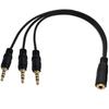 Triple Output 3.5mm Sound Y Cable Gold Plateds Jacks Simultaneous Multiple Device Connection 30cm Length