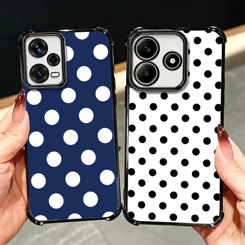 Polka Dots Art Fashion Desgin Plating Phone Case For Xiaomi Redmi Note 14 15 Pro Plus 13 12 11 11S 11T 10 9S 9 5G Anti-Fall Aira