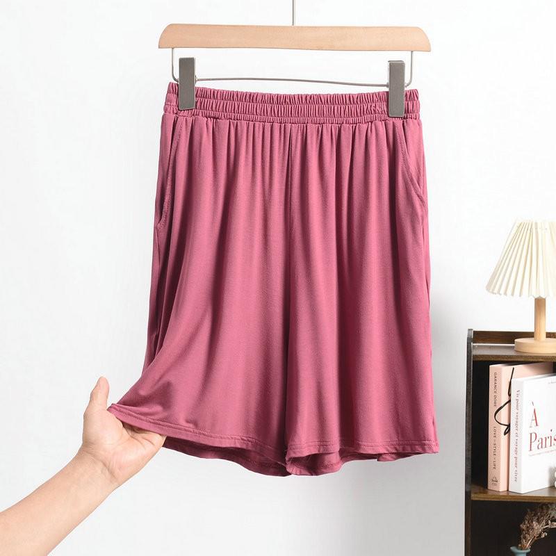 2022 Korean Style Modal Summer Pocket Shorts - Plus Size Loose Wide Leg Sleep Pants