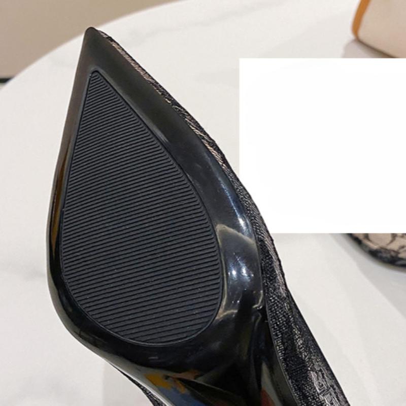 Versão coreana de salto alto temperamento de renda sexy salto fino estilo fada salto super alto sapatos femininos