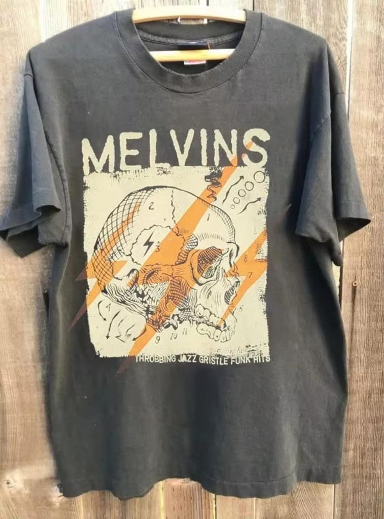 Street Wear Is Fashionable Loose And Breathable Suitable For Daily Wear Summer Unisexs Pure Cotton Retro Melvins Band Tshirt