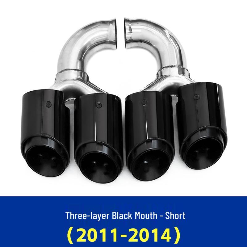 Porsche Cayenne (2011-2014) GTS Black Quad Exhaust Tips for Pipe Modification