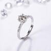 Geng Hui Moissanite & Sterling Silver Adjustable Ring - D Color, 1 Carat, Luxury Wedding & Proposal