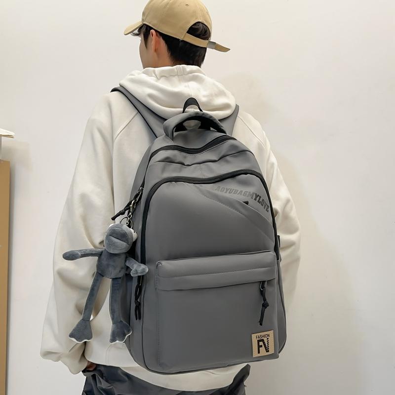 Женский однотонный школьный рюкзак — фото 8