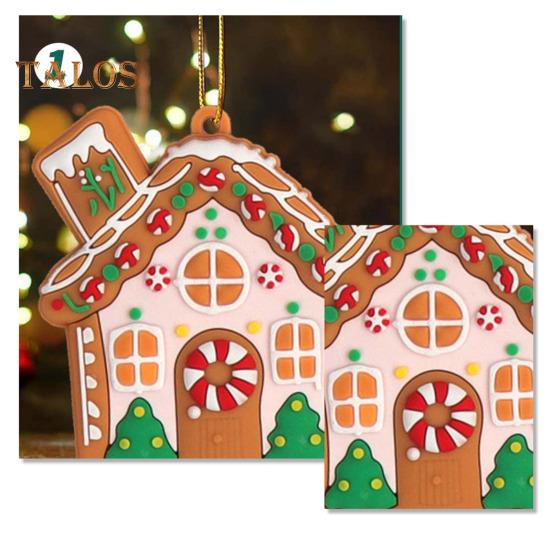 8/15/16st Juldekorationer Matlagning Pepparkakor Man Hus Hängande dekoration Holiday Trädhänge för hem Öppen spis Fönsterdekor